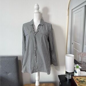 Calvin Klein Monochrome Striped Button-Down Shirt